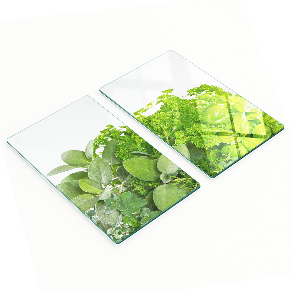 Multifunktionale Dekorative Glasplatten Mit Kräuterdruck, 2 X 30 X 52 Cm