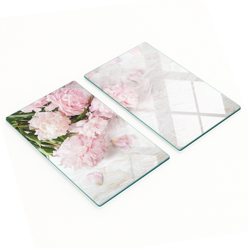 Multifunktionale Dekorative Glasplatten Mit Pfingstrosenmuster, 2 X 30 X 52 Cm
