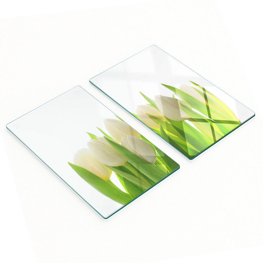 Multifunktionale, Dekorative Küchenplatten Aus Gehärtetem Stahl, Tulpenmuster, 2 X 30 X 52 Cm