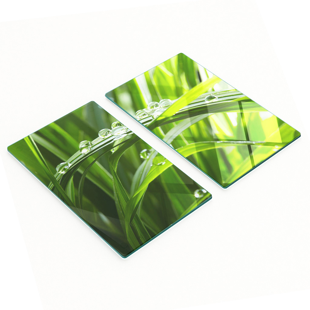 Dekorative, Multifunktionale Glasplatten Aus Gehärtetem Glas, Grastropfen-motiv, 2 X 30 X 52 Cm