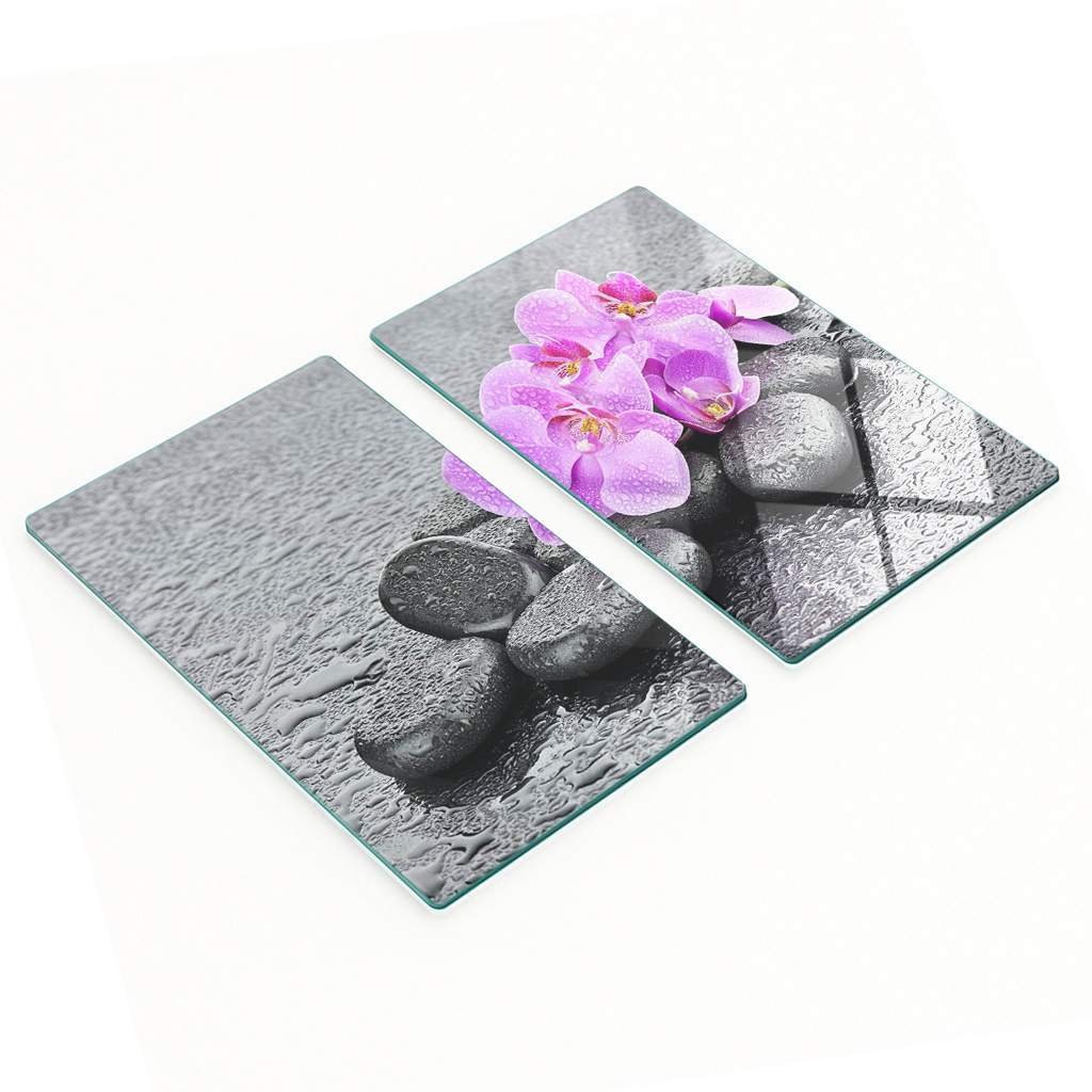 Multifunktionale Dekorative Glasplatten Mit Orchideensteinen 2x30x52 Cm
