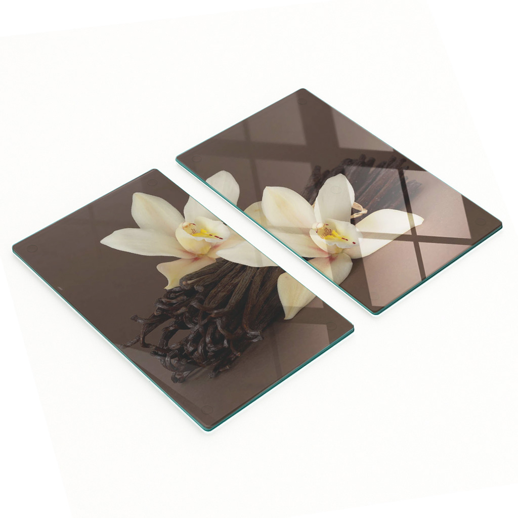 Dekorative Glasbretter Zum Servieren Von Snacks, Vanille-optik, 2 X 30 X 52 Cm