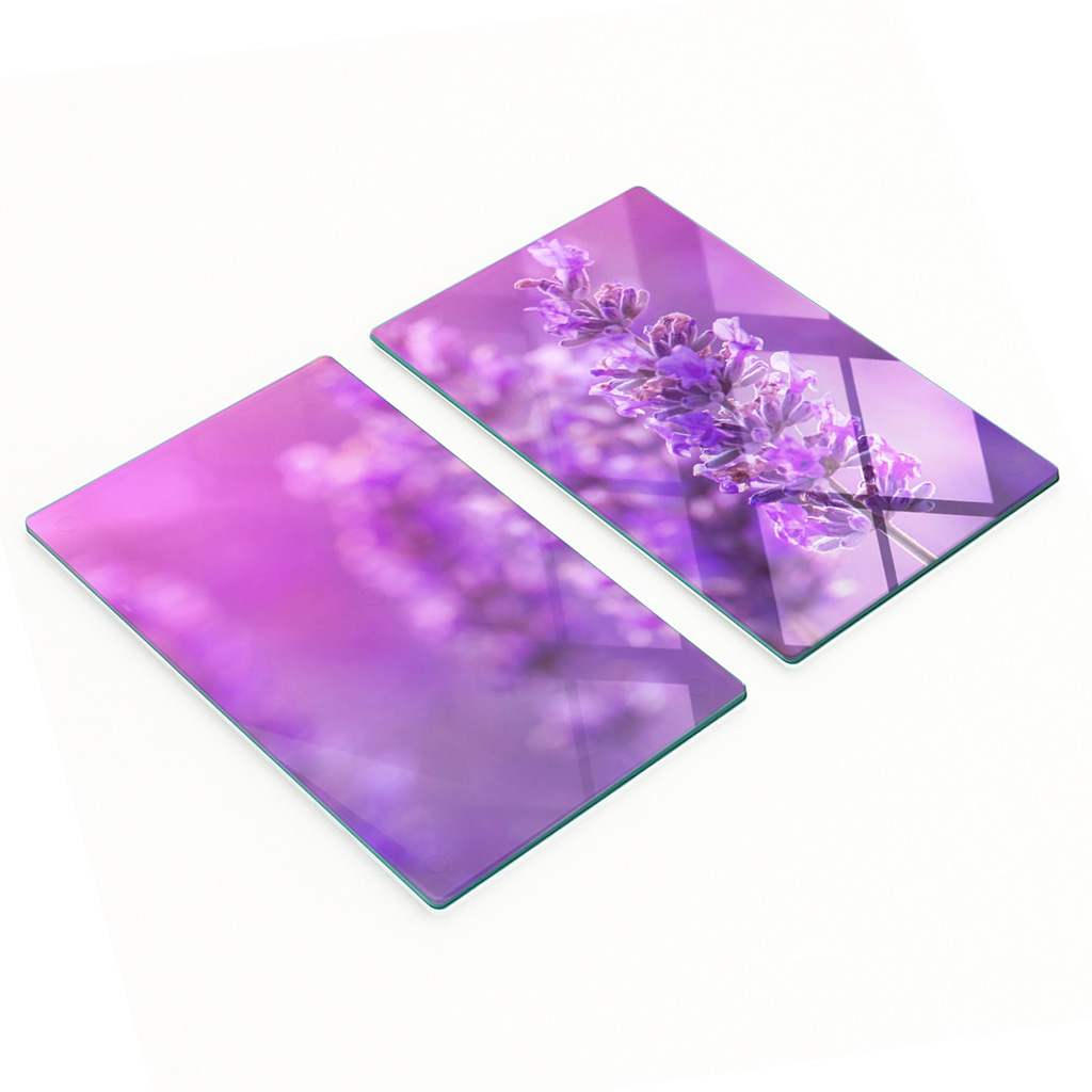 Dekorative, Multifunktionale Glasplatten Aus Gehärtetem Glas, Lavendel, 2 X 30 X 52 Cm