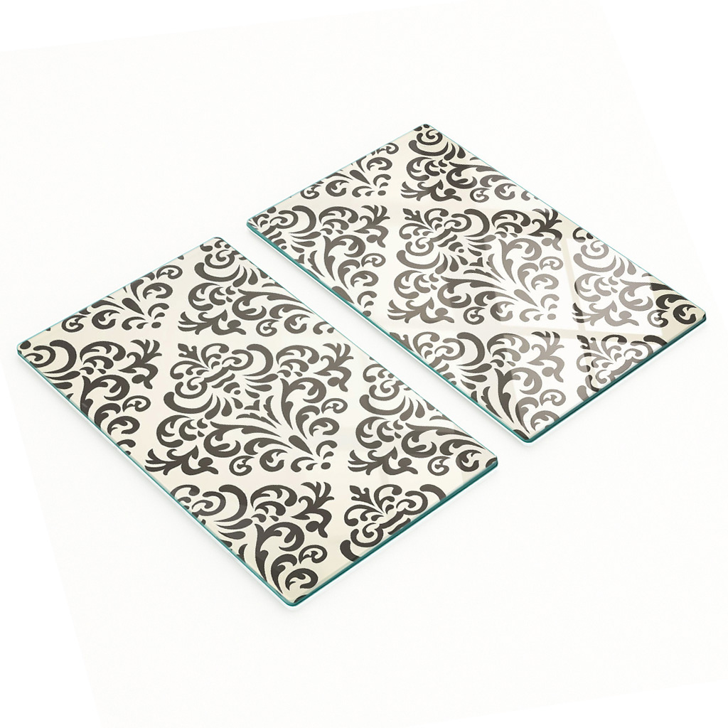 Multifunktionale Dekorative Glasplatten Mit Aufgedruckten Ornamenten, 2 X 30 X 52 Cm