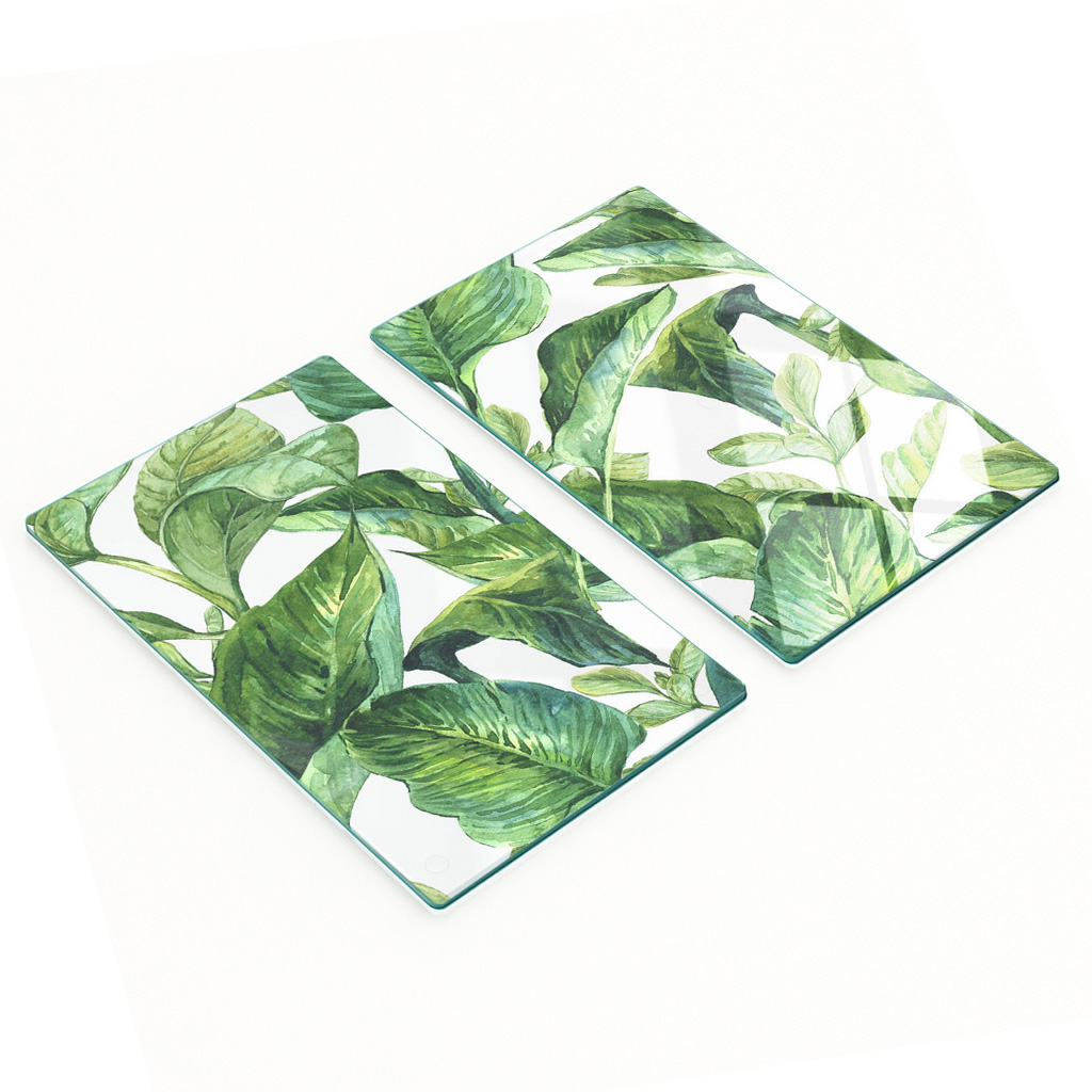 Multifunktionale Küchen-dekorationsplatten Aus Gehärtetem Glas, Blätter, 2 X 30 X 52 Cm