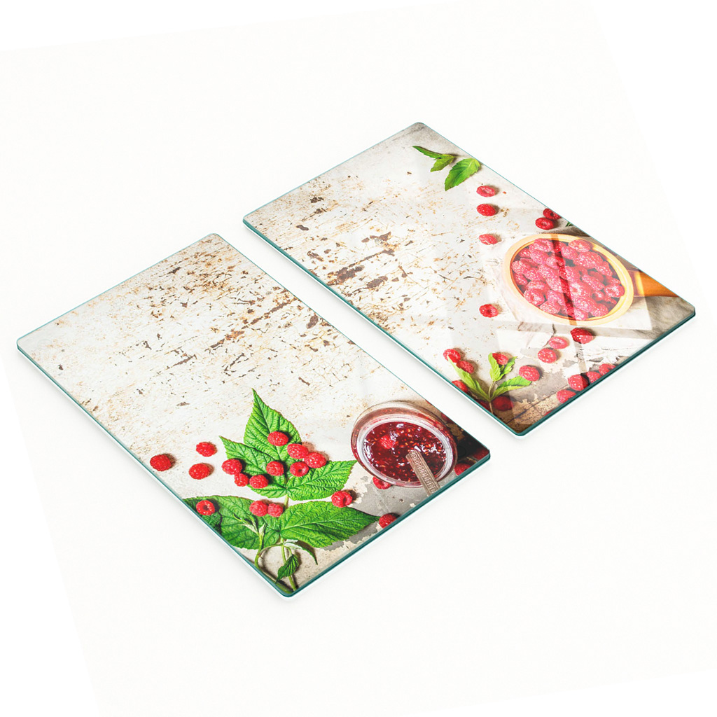 Dekorative Glasbretter Zum Servieren Von Snacks, Z. B. Himbeermarmelade, 2 X 30 X 52 Cm