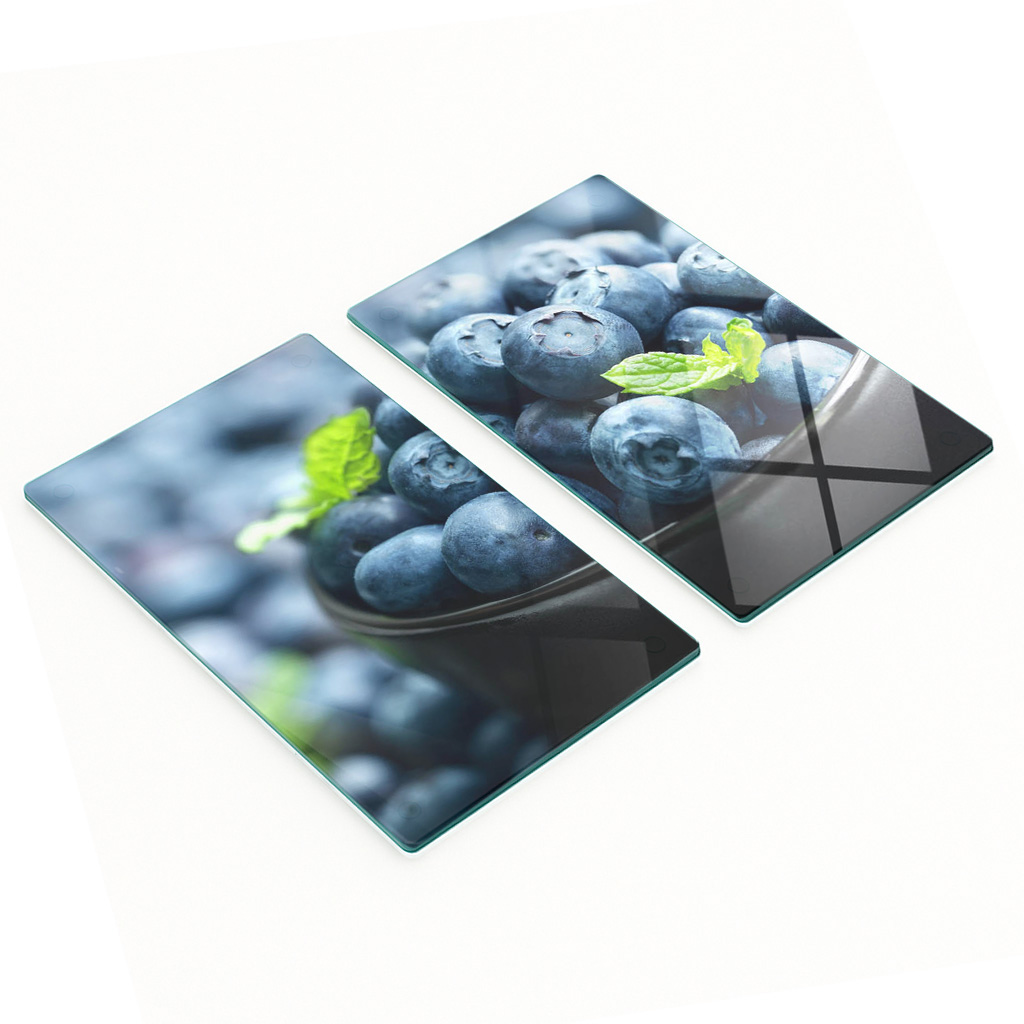 Multifunktionale Dekorative Glasplatten Mit Blaubeermuster, 2 X 30 X 52 Cm