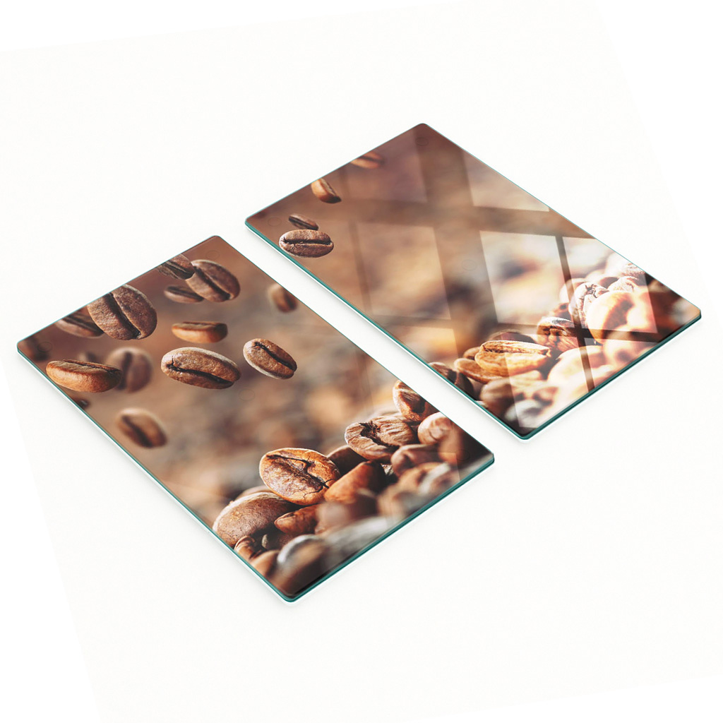 Multifunktionale, Dekorative Glasplatten Für Die Küche, Kaffeebohnen-motiv, 2 X 30 X 52 Cm