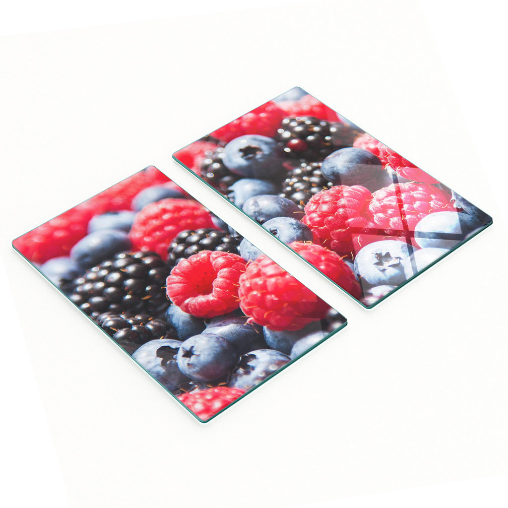 Multifunktionale, Dekorative Glasplatten Für Die Küche, Motiv: Waldfrüchte, 2 X 30 X 52 Cm