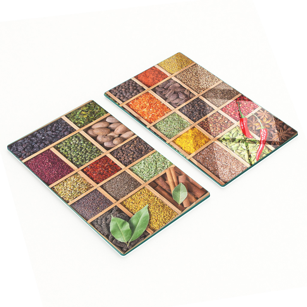 Dekorative Schneidebretter Aus Gehärtetem Glas Für Gewürze Und Kräuter, 2 X 30 X 52 Cm
