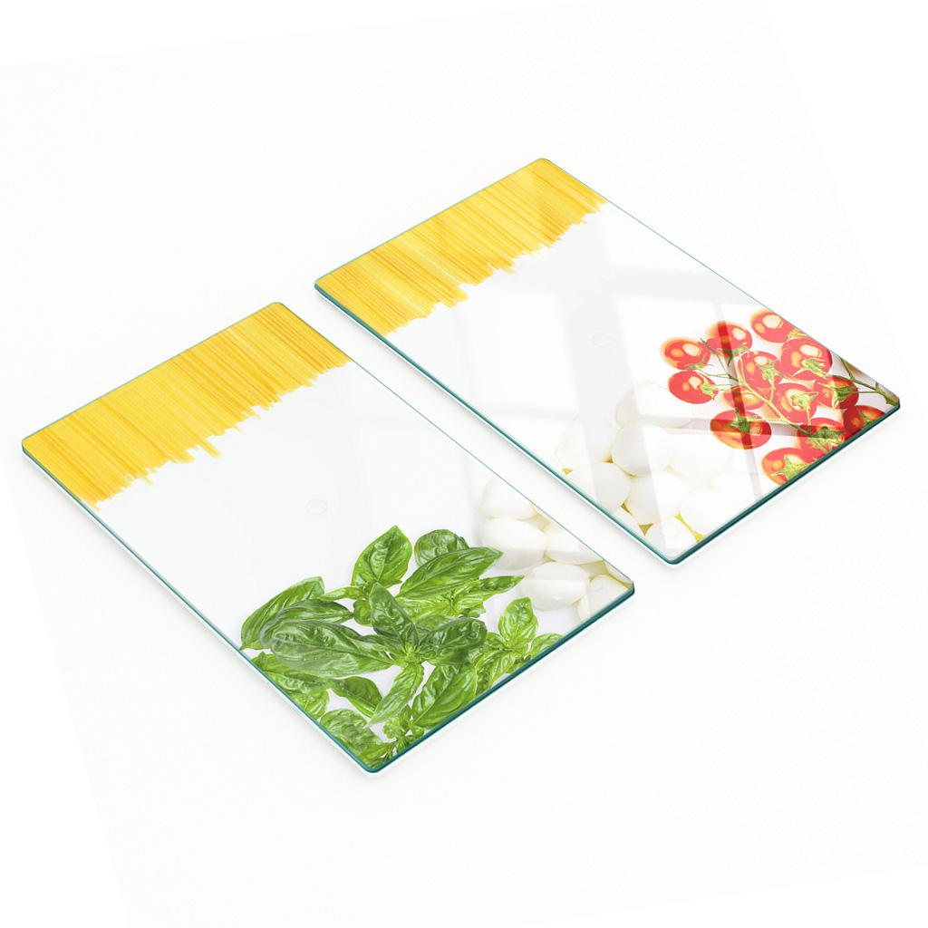 Multifunktionale, Dekorative Küchenglasplatten Mit Italienischer Flagge, 2 X 30 X 52 Cm