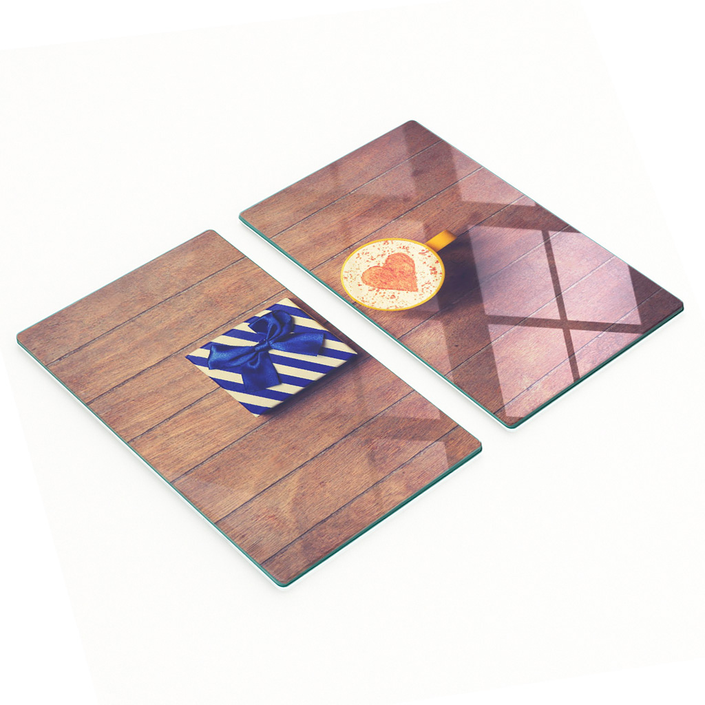Dekorative Glas-schneide- Und Servierbretter, Kaffeegeschenk, 2 X 30 X 52 Cm