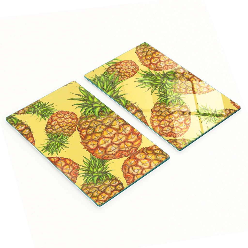 Multifunktionale Dekorative Glasplatten Mit Ananas-motiv, 2 X 30 X 52 Cm