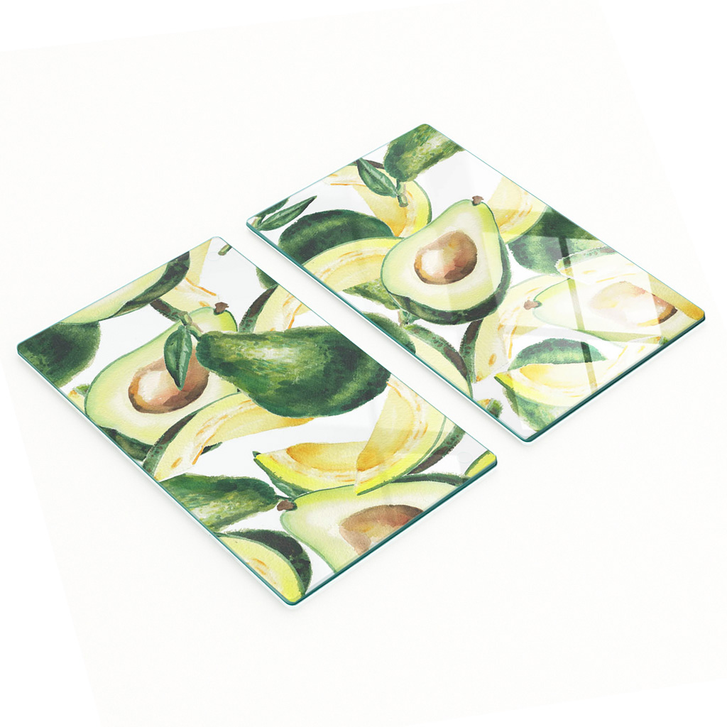 Multifunktionale Dekorative Glasplatten Mit Avocado-print, 2 X 30 X 52 Cm