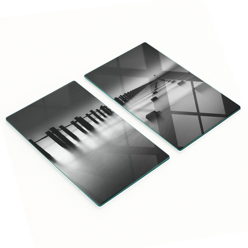 Multifunktionale Dekorative Glasplatten Mit Themse-motiv, 2 X 30 X 52 Cm