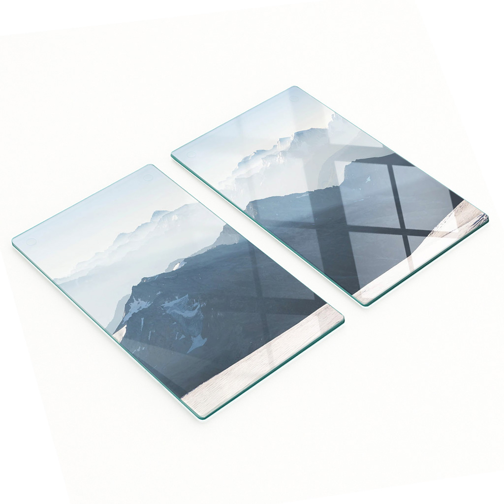 Dekorative Glasbretter Zum Servieren Von Snacks, Mountain Peak, 2 X 30 X 52 Cm