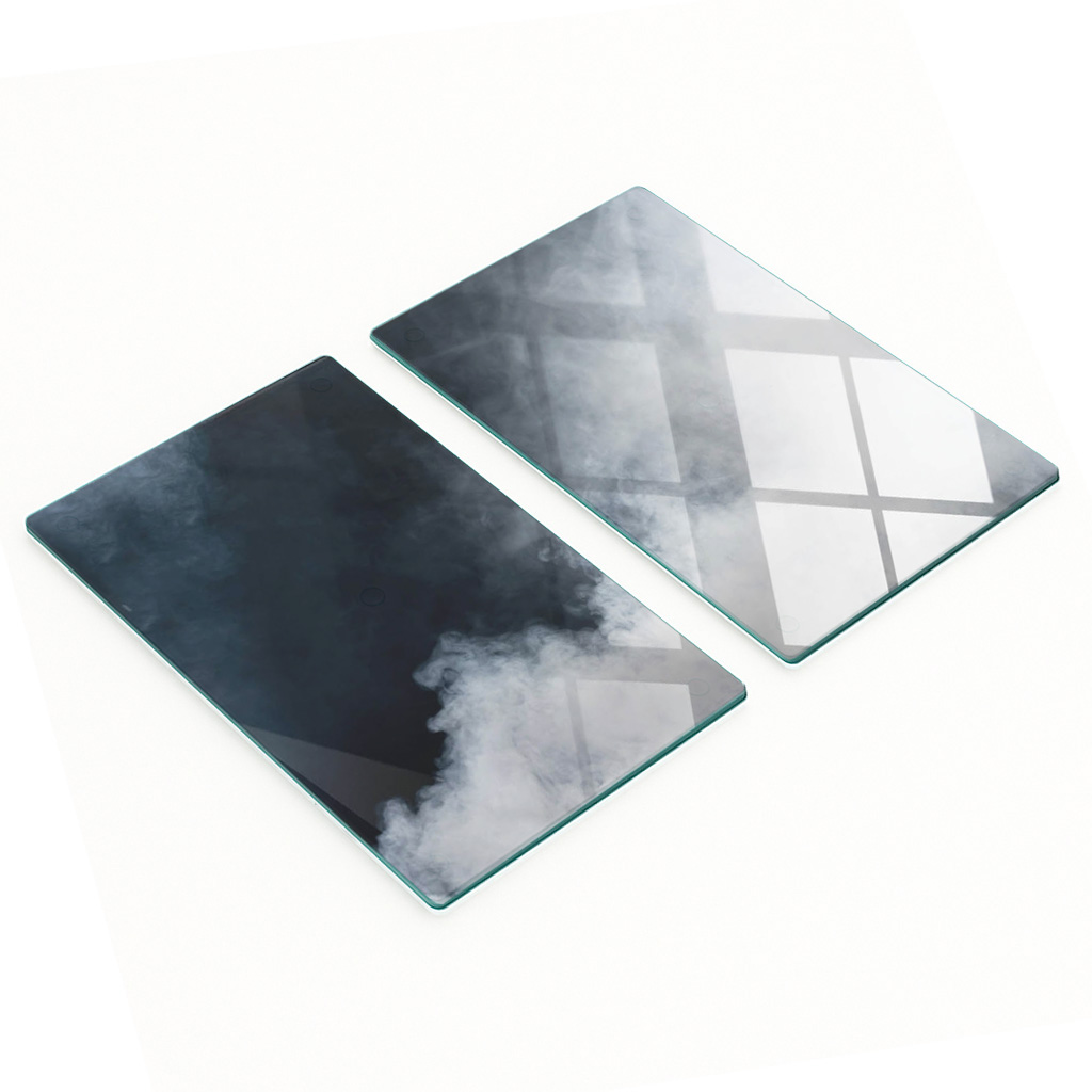 Multifunktionale Dekorative Glasplatten Mit Aufdruck „white Smoke“, 2 X 30 X 52 Cm