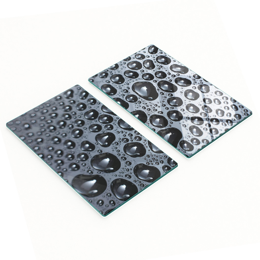 Dekorative, Multifunktionale Glasplatten Aus Gehärtetem Glas Mit Wassertropfenmuster, 2 X 30 X 52 Cm