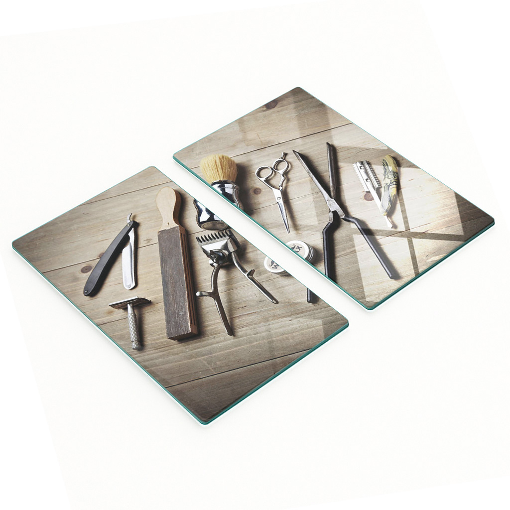 Multifunktionale, Dekorative Glasplatten Für Küche Und Herrenfriseur, 2 X 30 X 52 Cm
