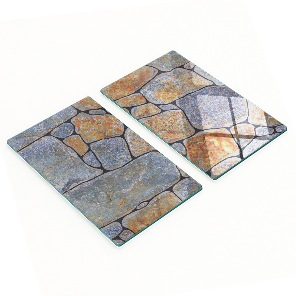 Dekorative Servierbretter Aus Glas Für Snacks, Steine, 2 X 30 X 52 Cm