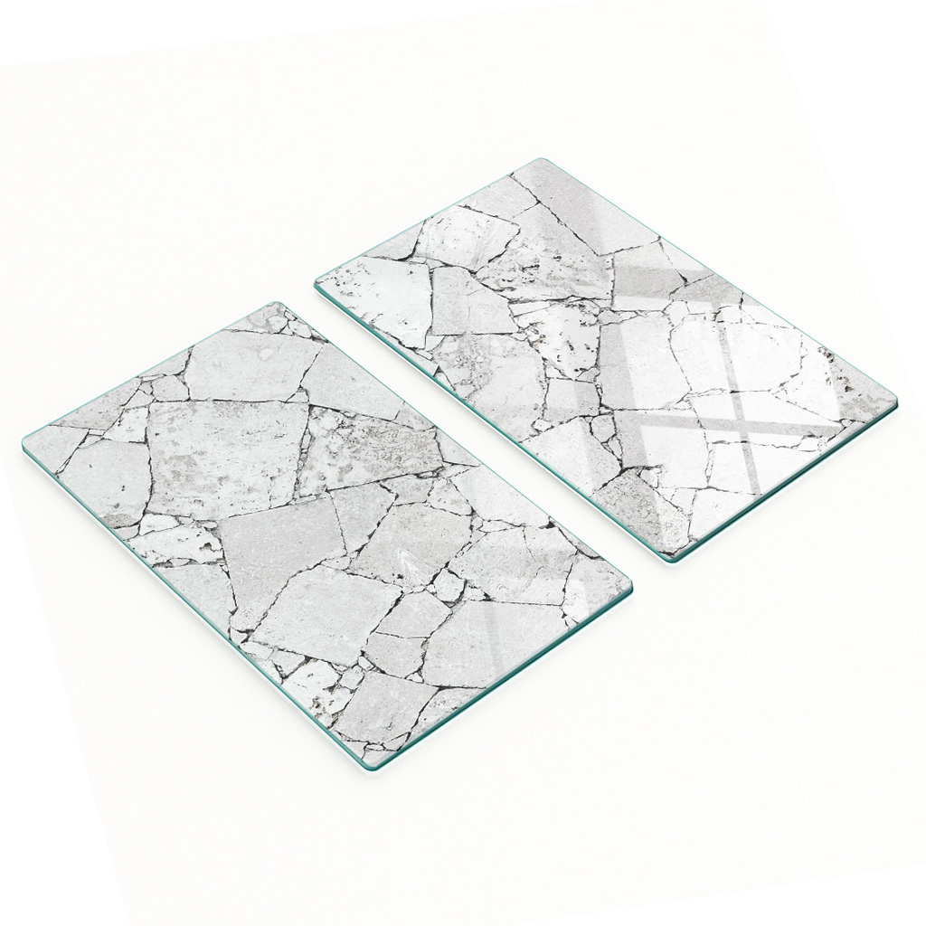 Dekorative Glasbretter Zum Servieren Von Snacks, Steinwand-optik, 2 X 30 X 52 Cm