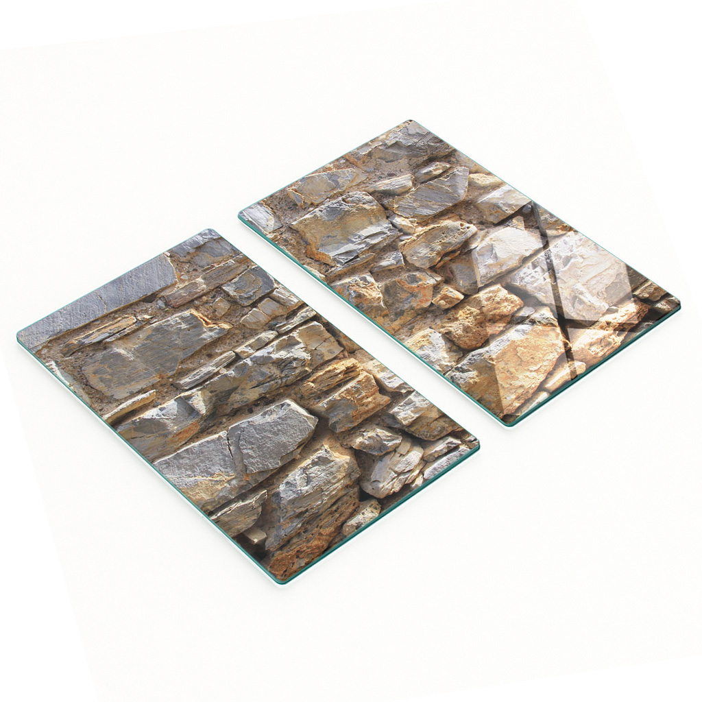 Multifunktionale, Dekorative Glasplatten Für Die Küche, Steinwandoptik, 2 X 30 X 52 Cm