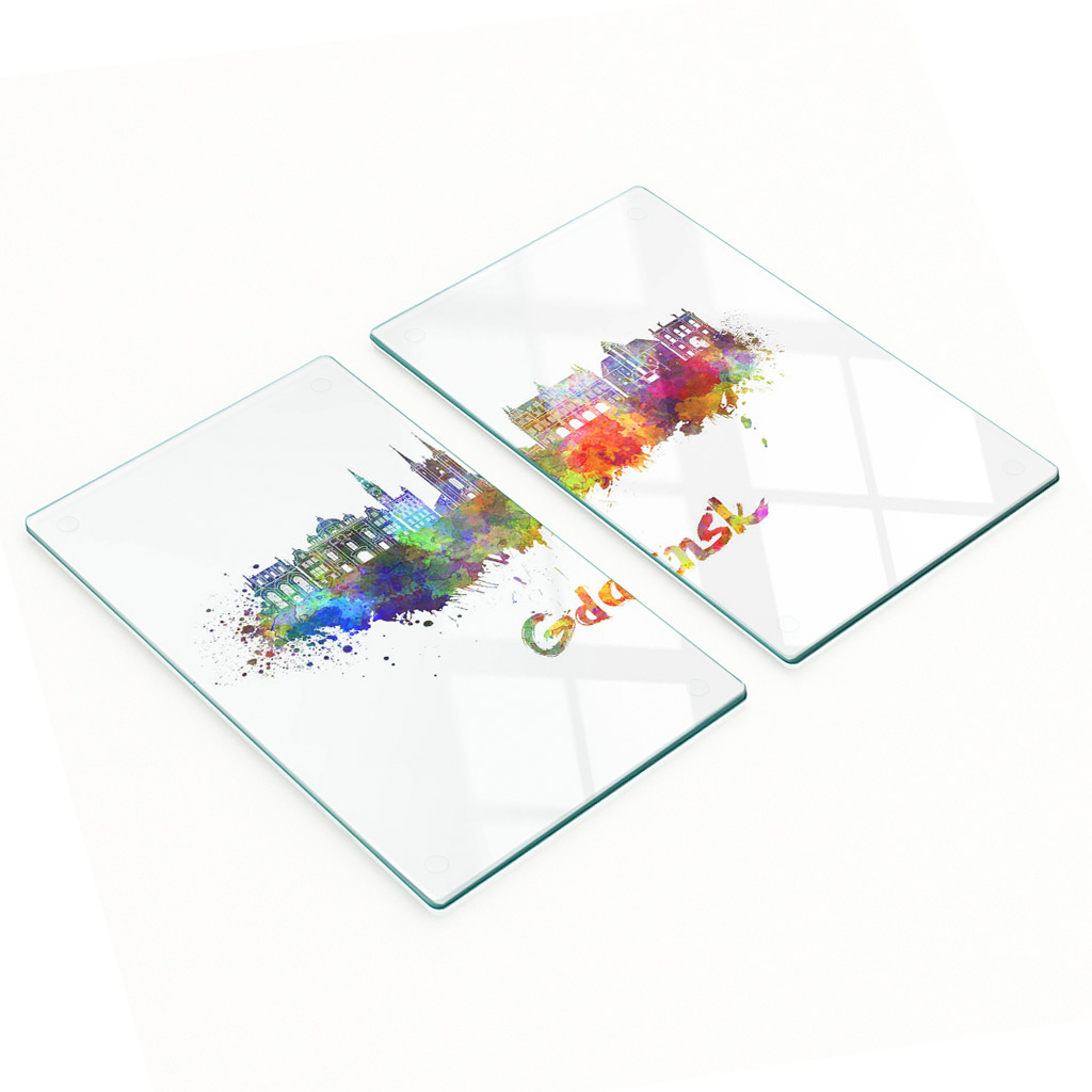 Multifunktionale Küchen-dekorationsplatten Aus Gehärtetem Glas, Danzig, 2 X 30 X 52 Cm