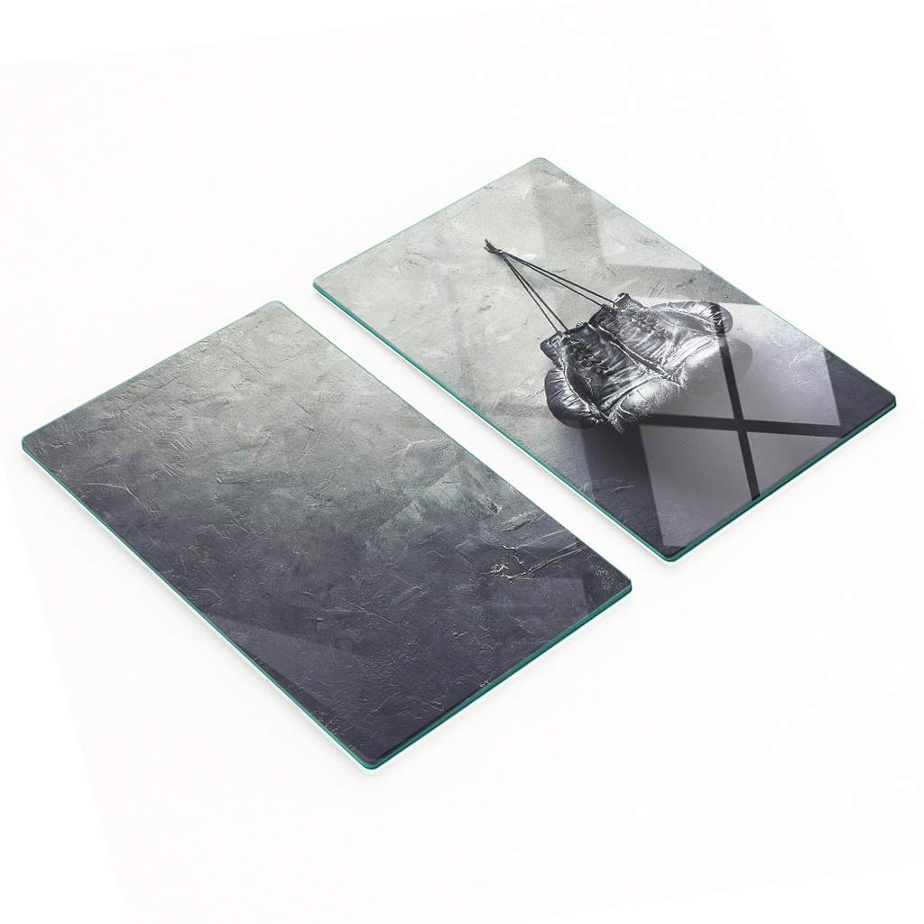 Robuste Und Stilvolle Glasplatten Mit Boxhandschuh-muster, 2 X 30 X 52 Cm
