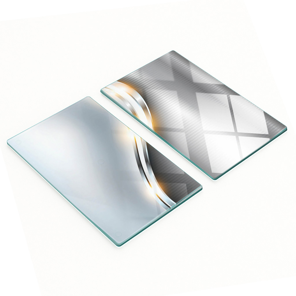 Küchenarbeitsplatten Aus Gehärtetem Glas Mit Dekorativer Grafikstruktur, 2 X 30 X 52 Cm