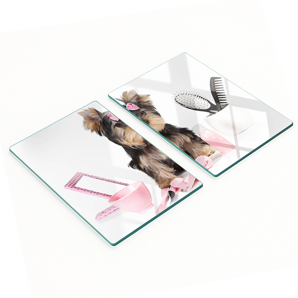 Multifunktionale Dekorative Glasplatten Yorkshire Terrier 2x40x52 Cm