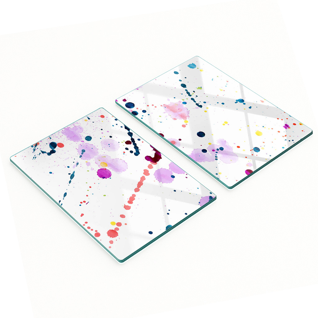 Robuste Und Stilvolle Glasplatten Mit Abstraktem Punktmuster, 2 X 40 X 52 Cm