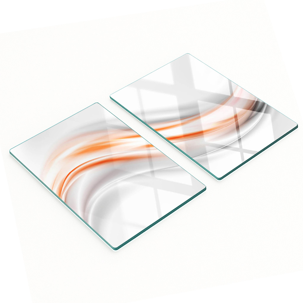 Stilvolle Und Robuste Glasplatten Mit Abstraktem Wellenmuster, 2 X 40 X 52 Cm