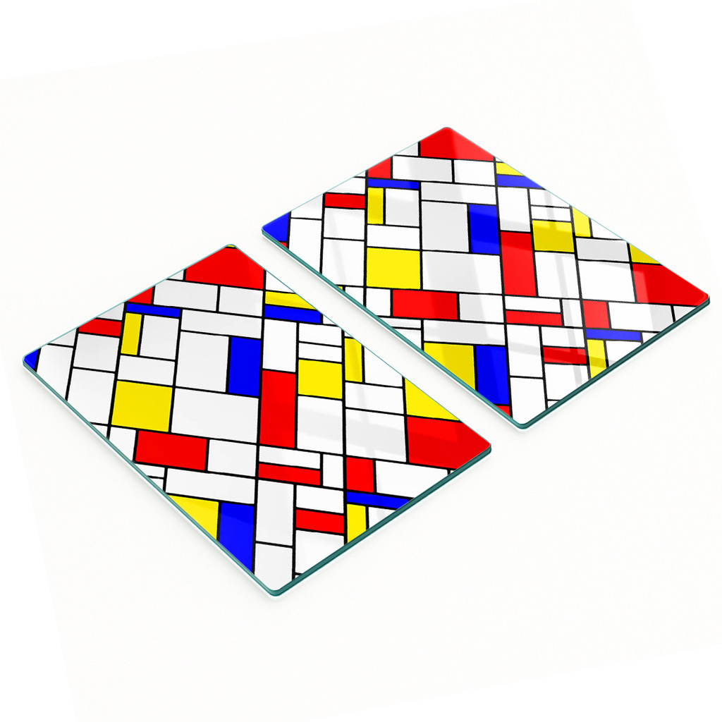 Multifunktionale, Dekorative Küchenplatten Aus Gehärtetem Stahl, Abstraktes Design, 2 X 40 X 52 Cm