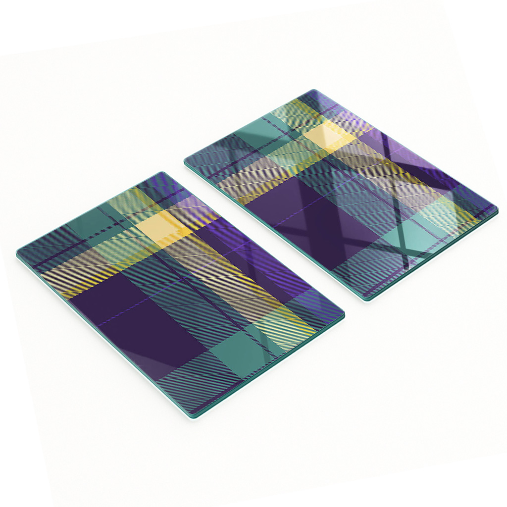 Küchenarbeitsplatten Aus Gehärtetem Glas Mit Grafischer Netzstruktur, 2 X 40 X 52 Cm