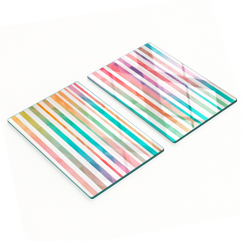 Multifunktionale Küchen-dekorationsplatten Aus Gehärtetem Glas, Regenbogenfarben, 2 X 40 X 52 Cm