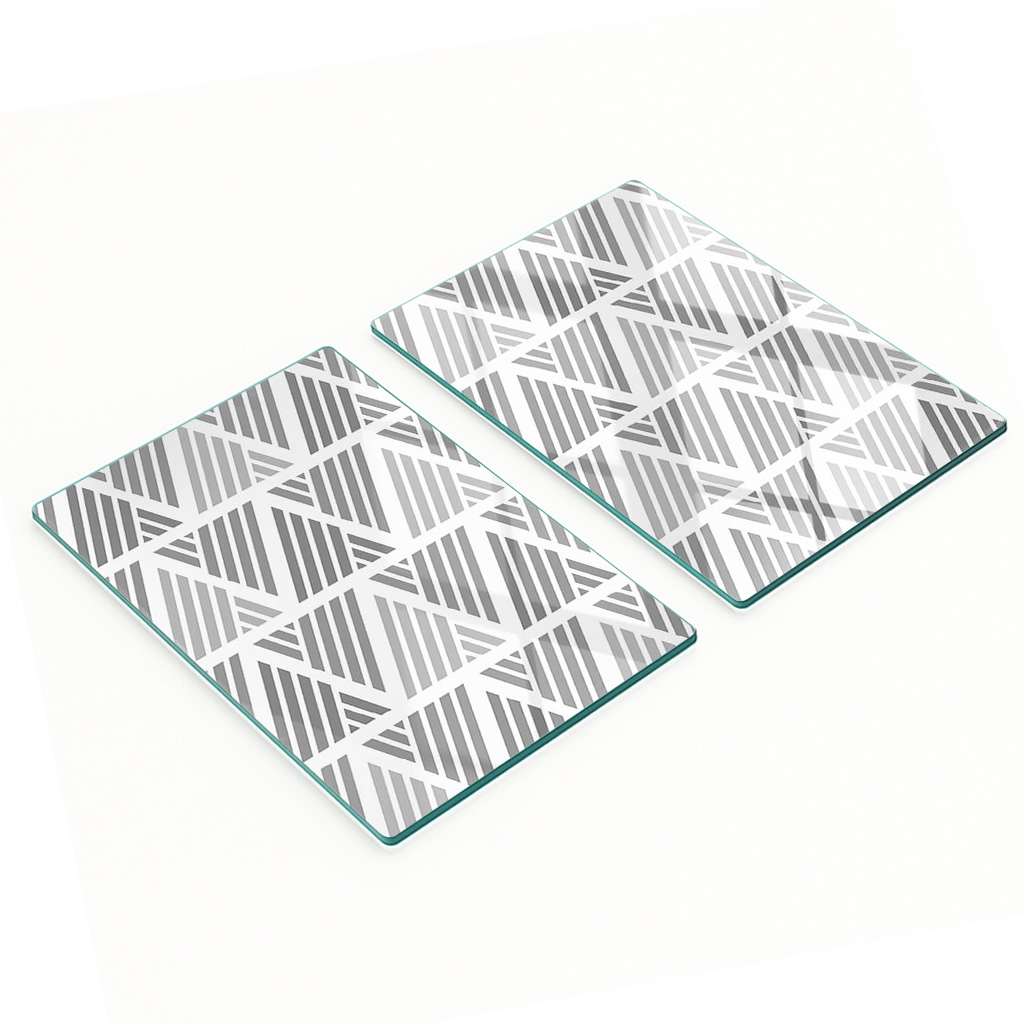 Stilvolle Und Robuste Glasplatten Mit Geometrischem Muster, 2 X 40 X 52 Cm