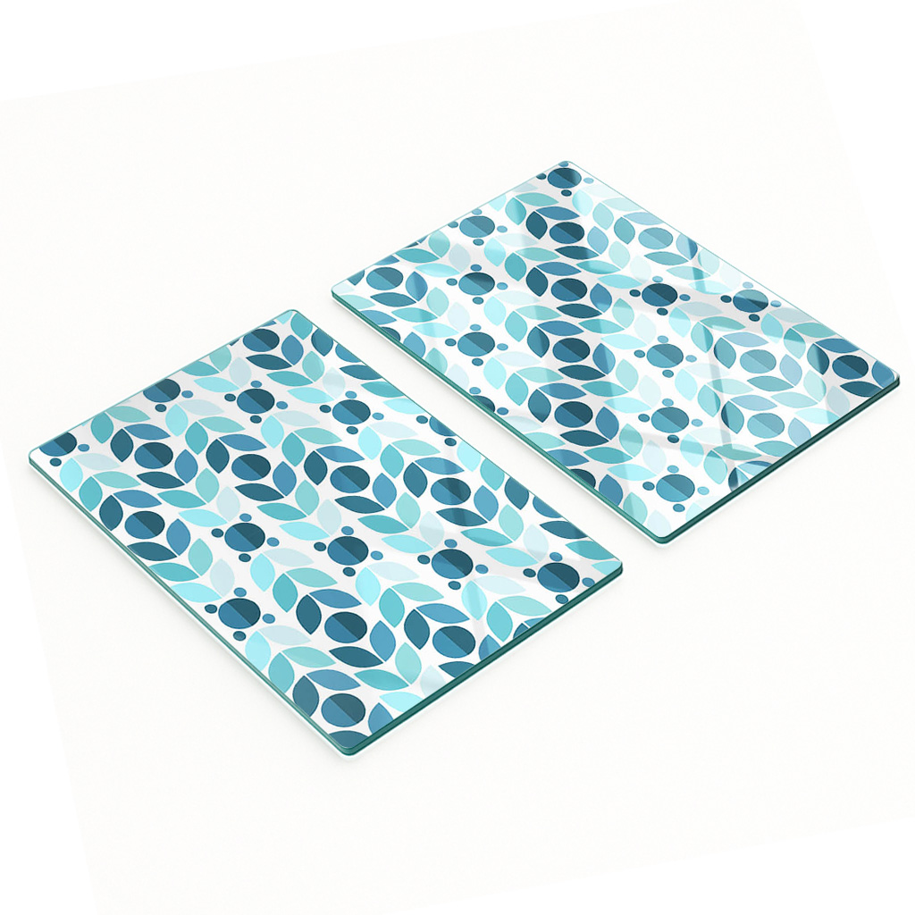 Robuste Und Stilvolle Glasplatten Mit Geometrischem Muster, 2 X 40 X 52 Cm