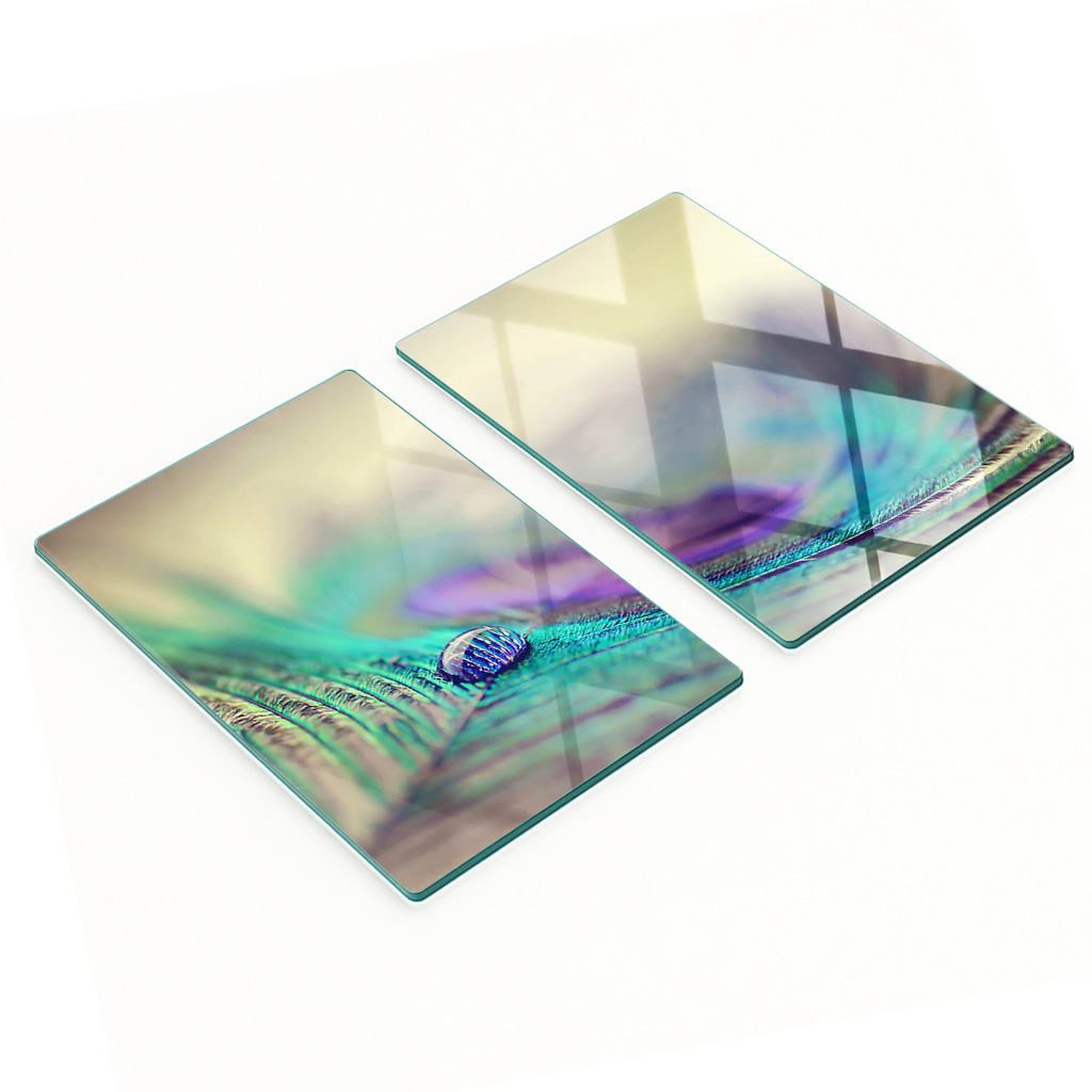 Gehärtete, Multifunktionale Dekorplatten Aus Glas, Drop Feather, 2 X 40 X 52 Cm