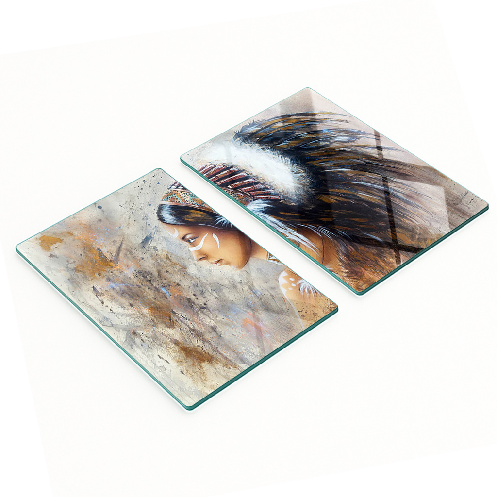 Multifunktionale, Dekorative Glasplatten Für Die Küche, Indisch, 2 X 40 X 52 Cm
