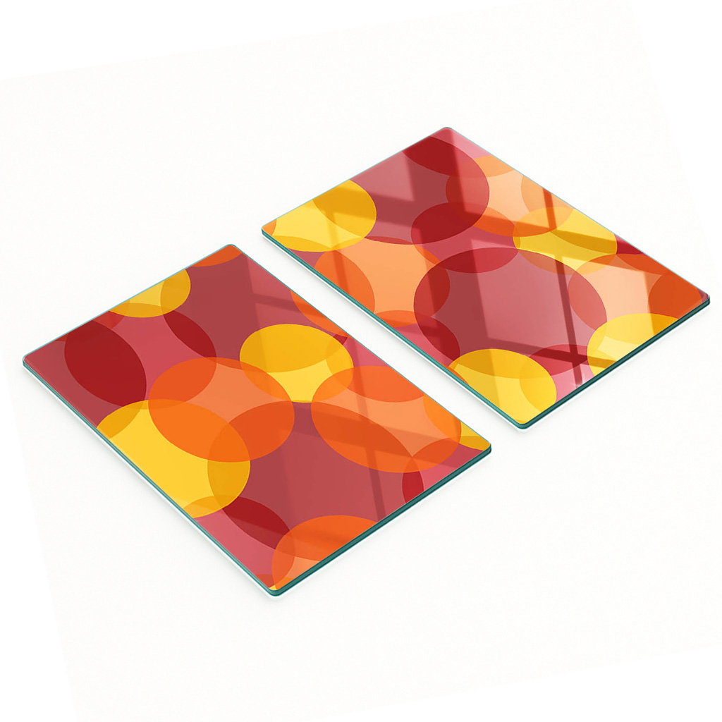 Dekorative Glas-küchenschneidebretter, Farbige Kreise, 2 X 40 X 52 Cm