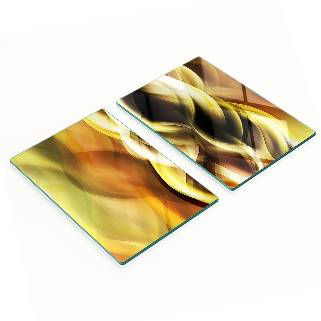 Dekorative Glas-schneide- Und Servierbretter Golden Light 2x40x52 Cm