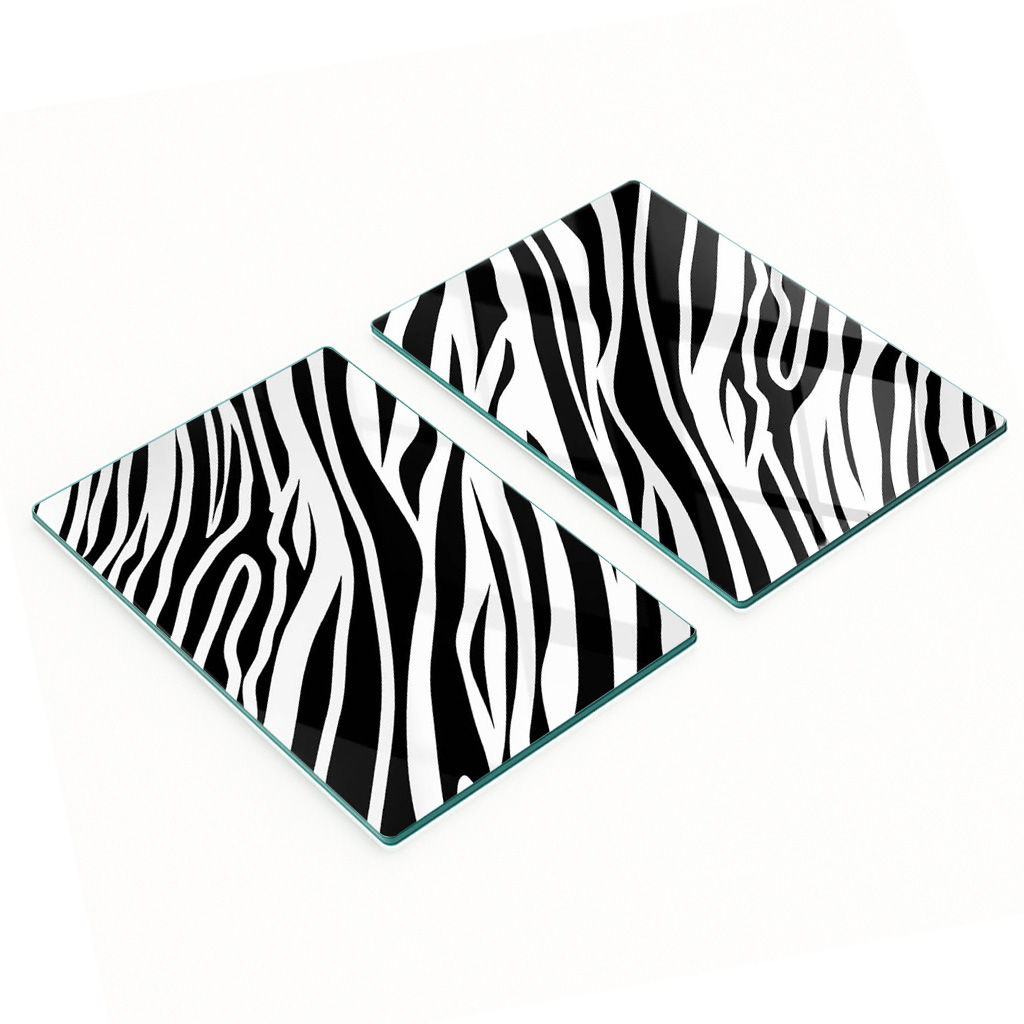 Multifunktionale Küchen-dekorationsplatten Aus Gehärtetem Glas, Zebra-muster, 2 X 40 X 52 Cm
