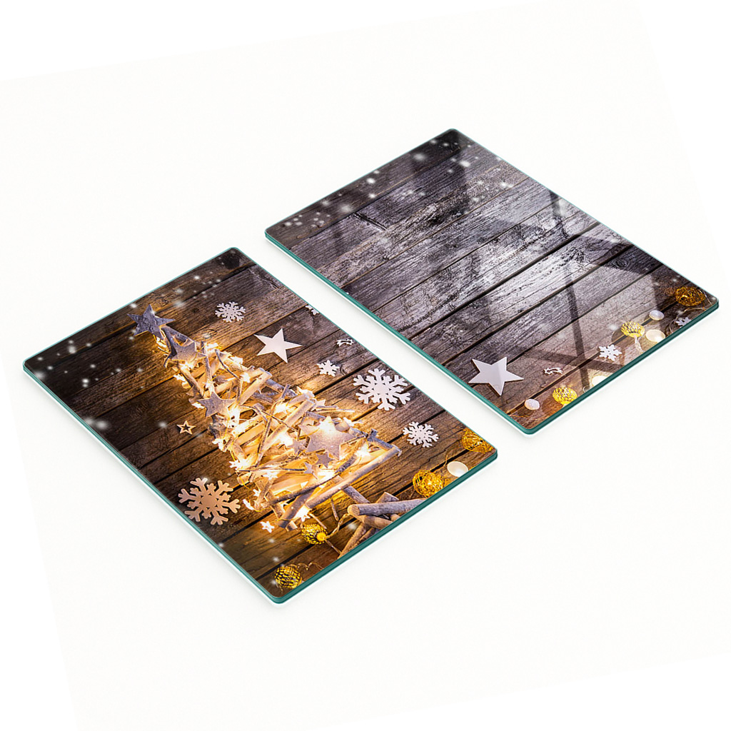 Multifunktionale Dekorative Glasplatten Mit Weihnachtsbaum-motiv, 2 X 40 X 52 Cm