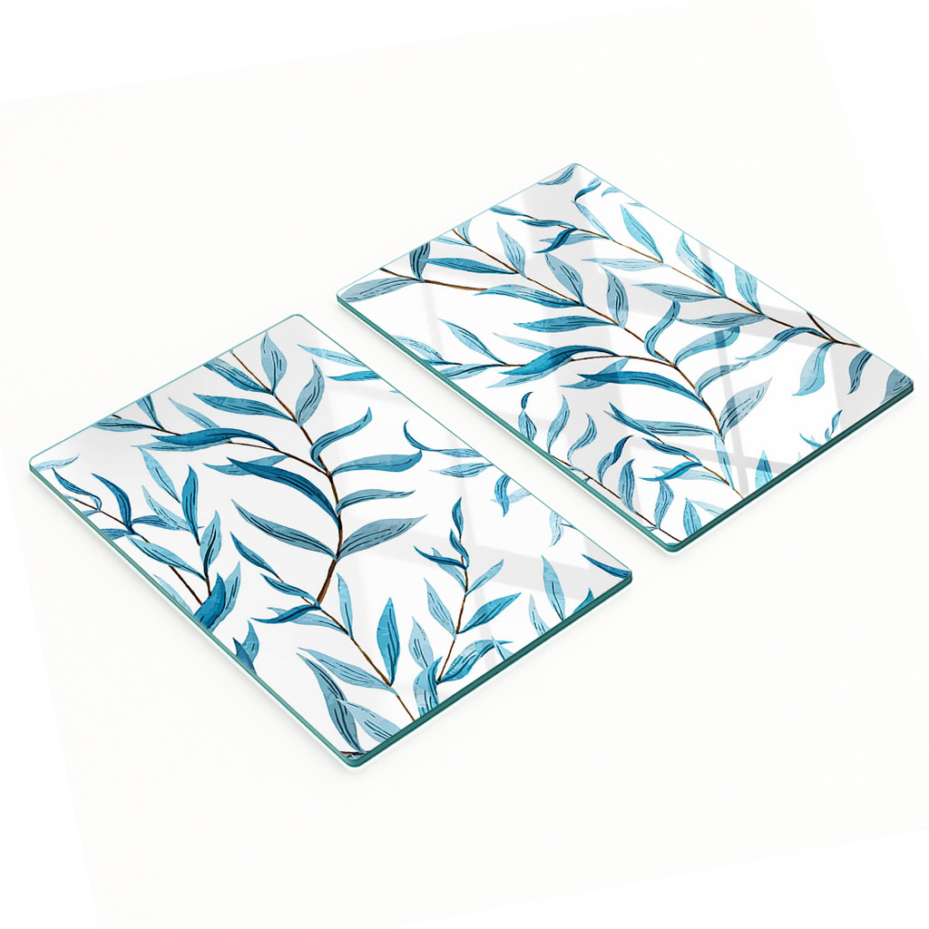 Multifunktionale Dekorative Glasplatten Mit Blattmuster, 2 X 40 X 52 Cm