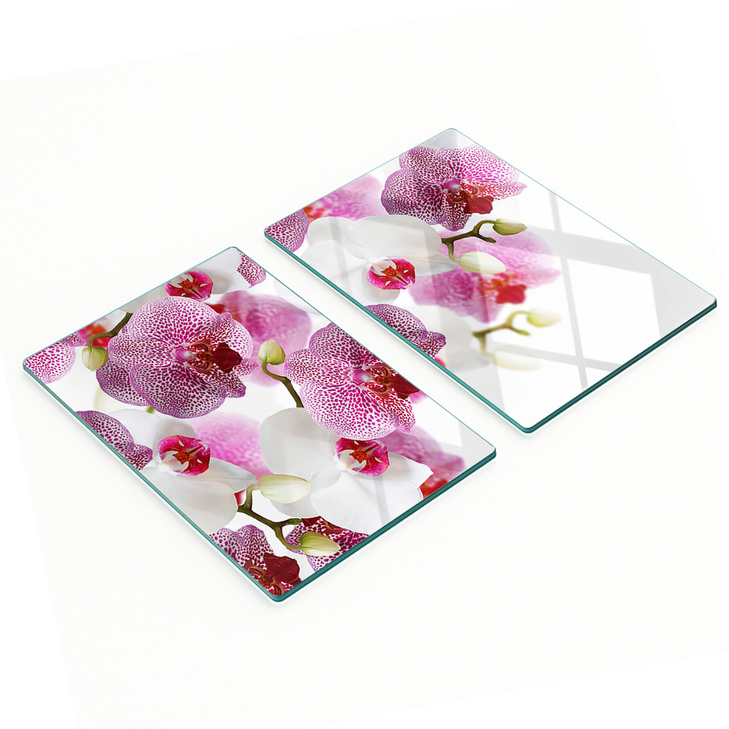 Dekorative Servierbretter Aus Glas Für Snacks, Orchidee, 2 X 40 X 52 Cm