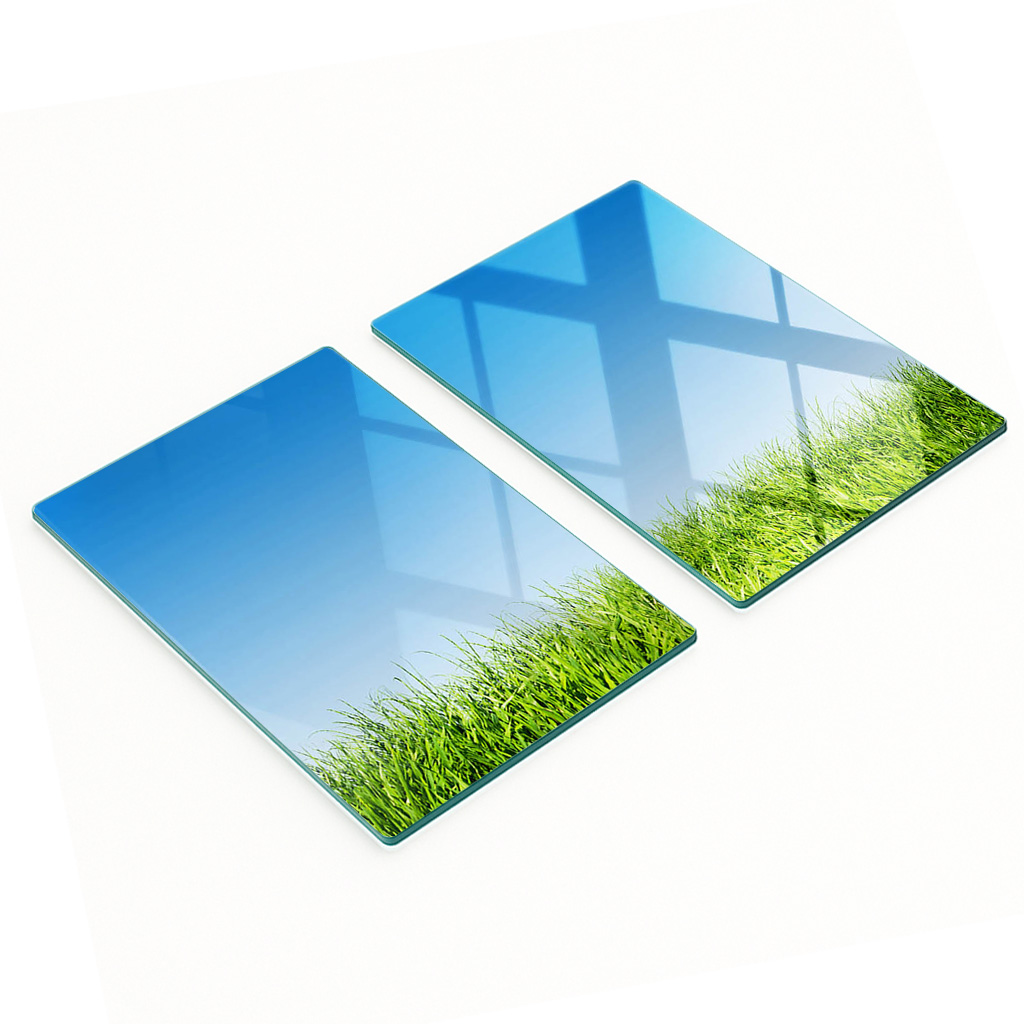 Multifunktionale Dekorative Glasplatten Mit Grasdruck, 2 X 40 X 52 Cm