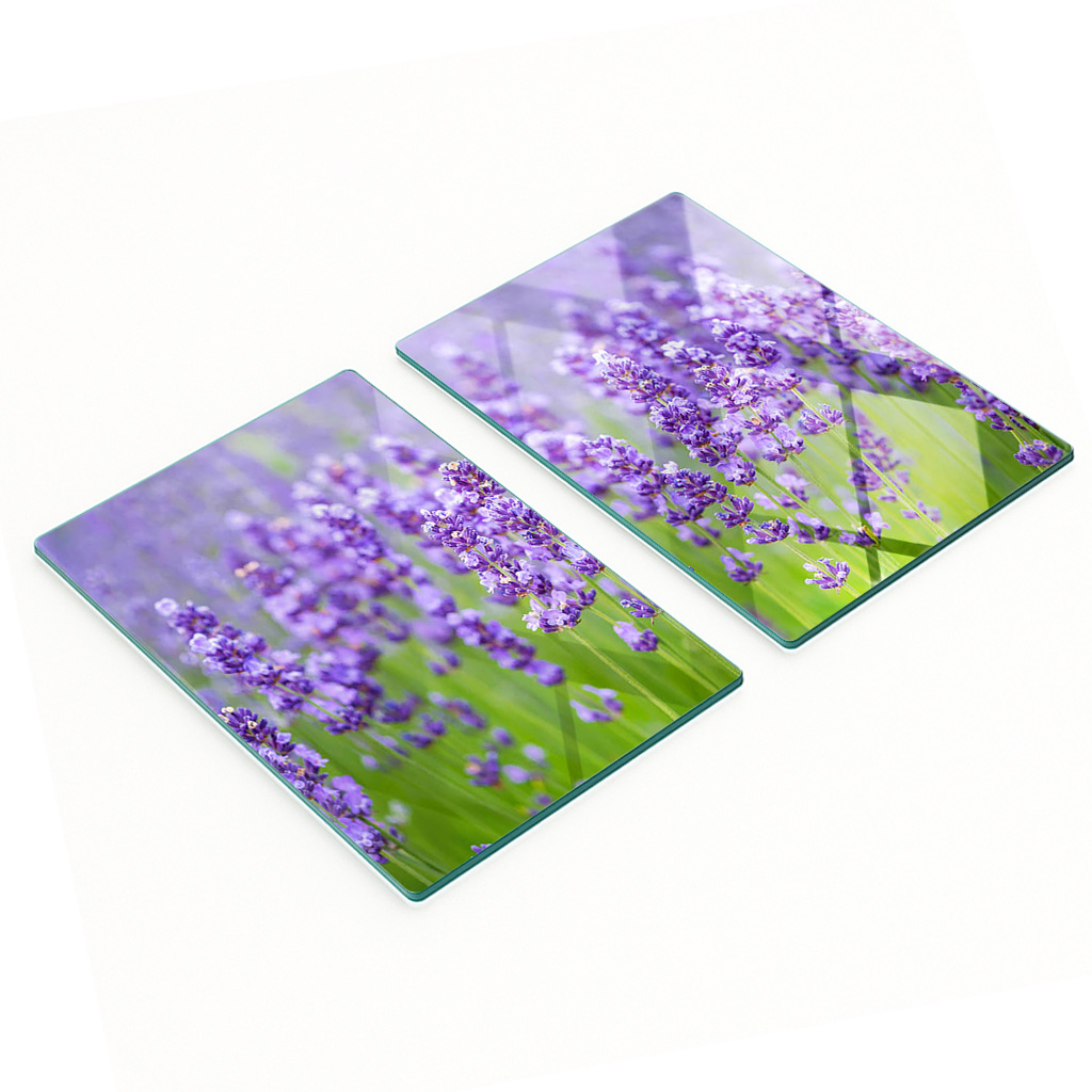 Multifunktionale Küchen-dekorationsplatten Aus Gehärtetem Glas, Lavendel, 2 X 40 X 52 Cm