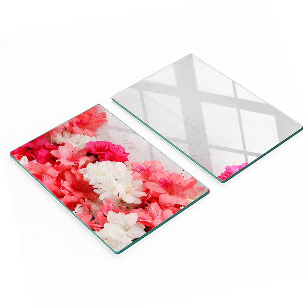 Multifunktionale Dekorative Glasplatten Mit Blumenmuster, 2 X 40 X 52 Cm