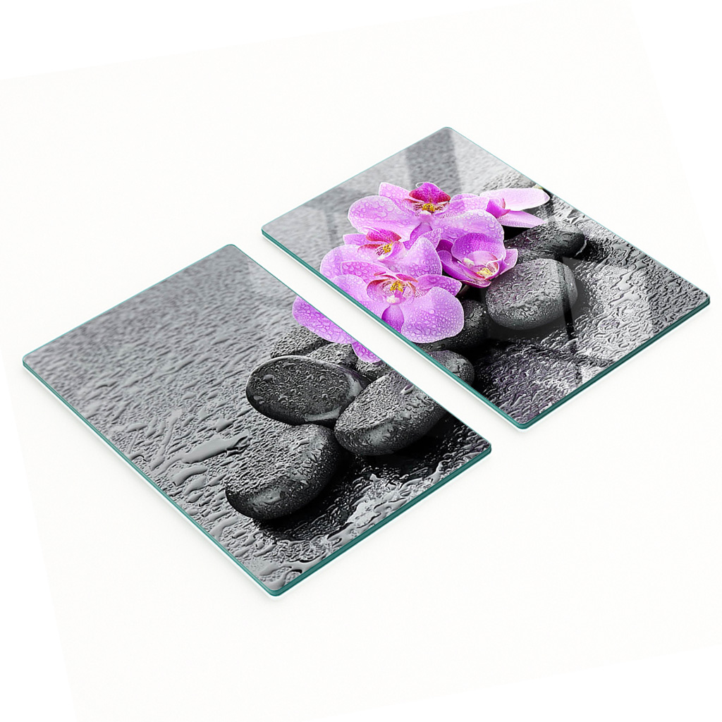 Multifunktionale Dekorative Glasplatten Mit Orchideensteinen 2x40x52 Cm