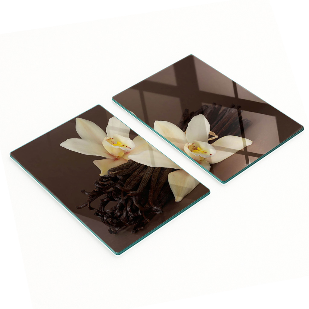 Dekorative Glasbretter Zum Servieren Von Snacks, Vanille-optik, 2 X 40 X 52 Cm
